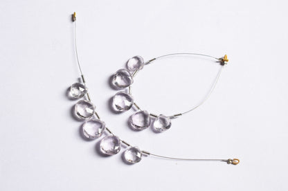 5 Pieces Pink Amethyst Faceted Heart Shape  Briolettes Beads Strand,Sold By Strand,11x11 - 13x13mm, 33046