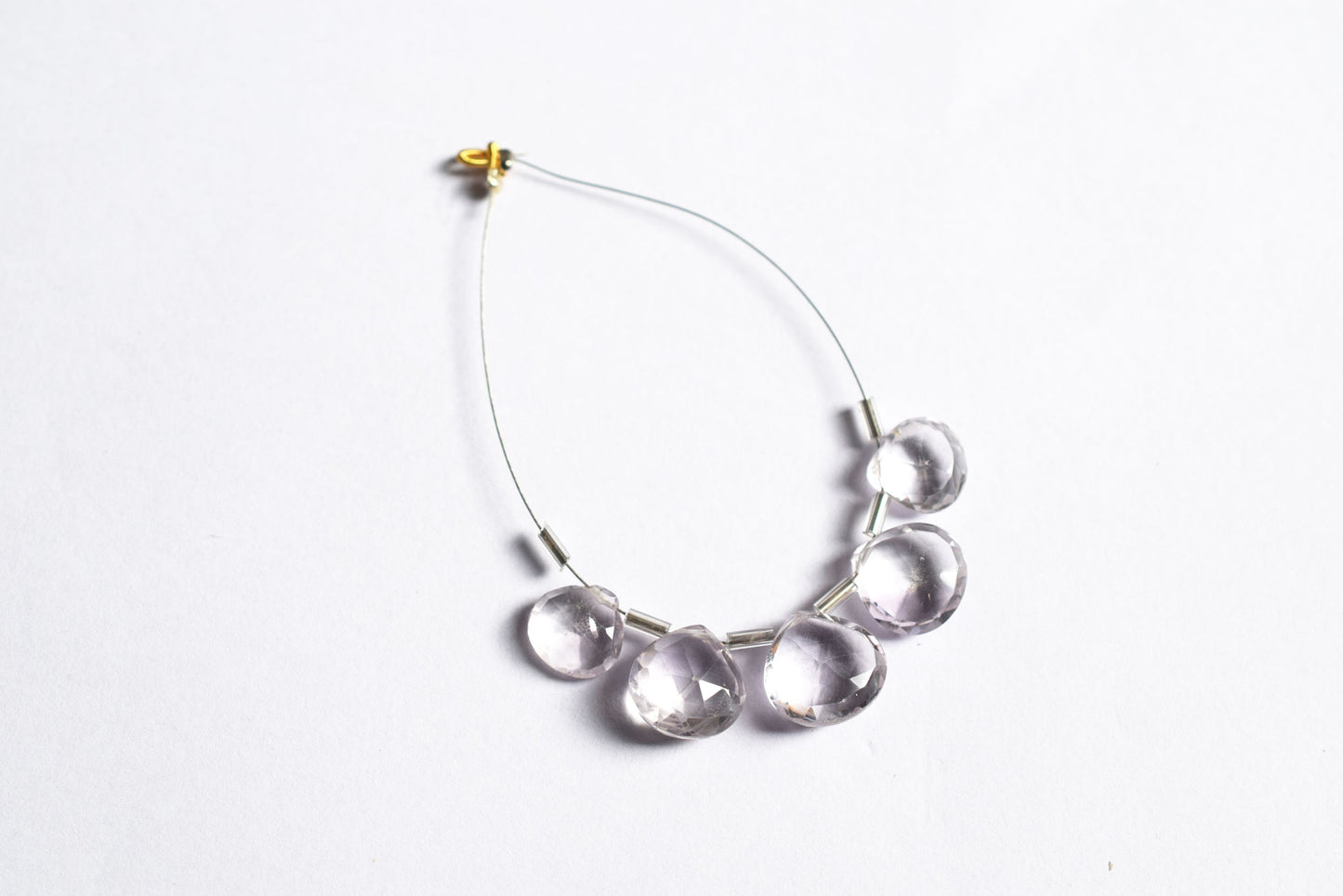 5 Pieces Pink Amethyst Faceted Heart Shape  Briolettes Beads Strand,Sold By Strand,11x11 - 13x13mm, 33046