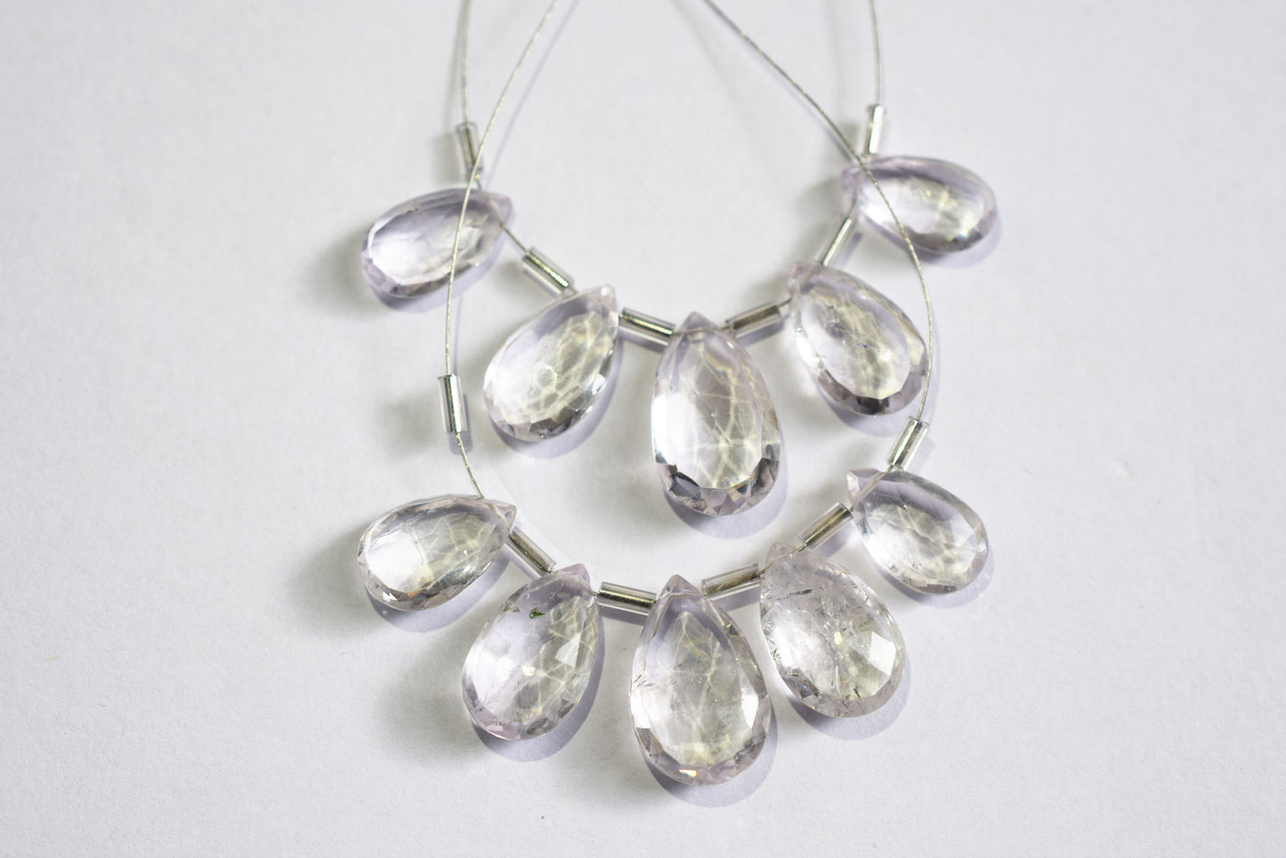 5 Pieces White Amethyst Faceted Pear Shape  Briolettes Beads Strand,Sold By Strand,9x13 - 12x29mm ,33047