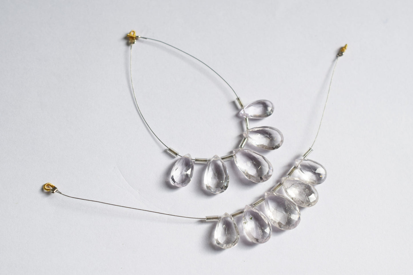 5 Pieces White Amethyst Faceted Pear Shape  Briolettes Beads Strand,Sold By Strand,9x13 - 12x29mm ,33047