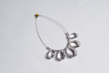 5 Pieces White Amethyst Faceted Pear Shape  Briolettes Beads Strand,Sold By Strand,9x13 - 12x29mm ,33047