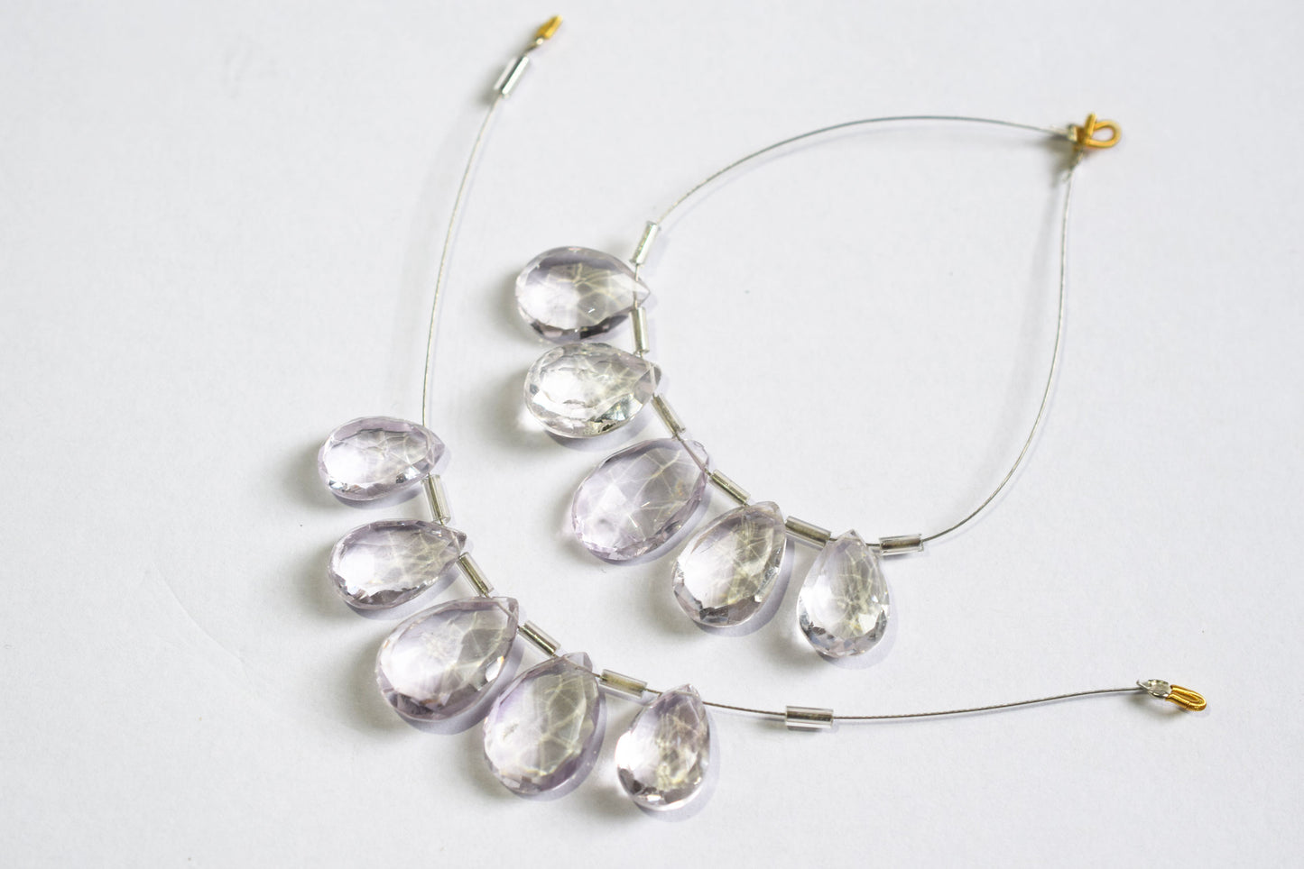5 Pieces White Amethyst Faceted Pear Shape  Briolettes Beads Strand,Sold By Strand,10x15 - 12x17 mm ,33048