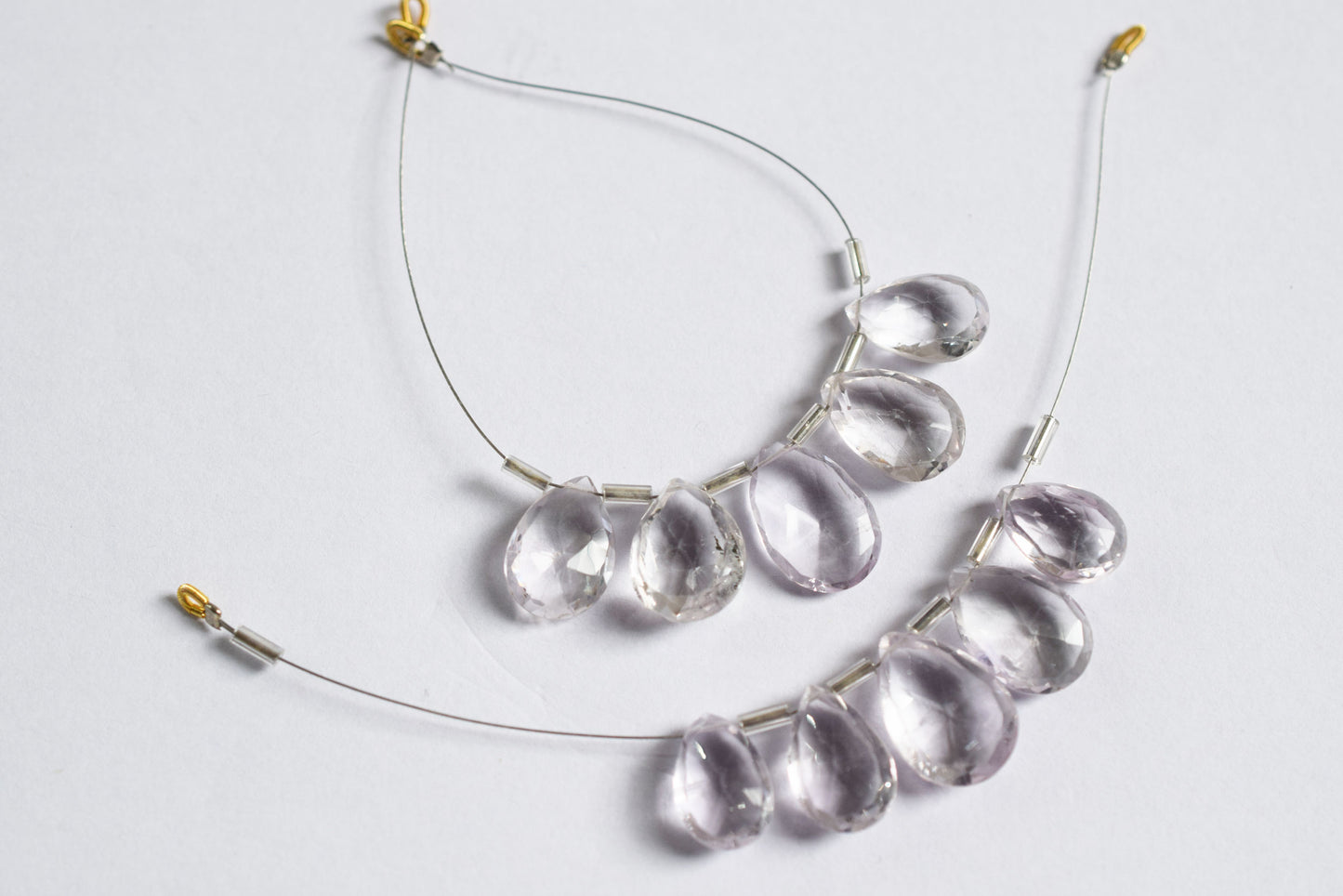 5 Pieces White Amethyst Faceted Pear Shape  Briolettes Beads Strand,Sold By Strand,10x15 - 12x17 mm ,33048