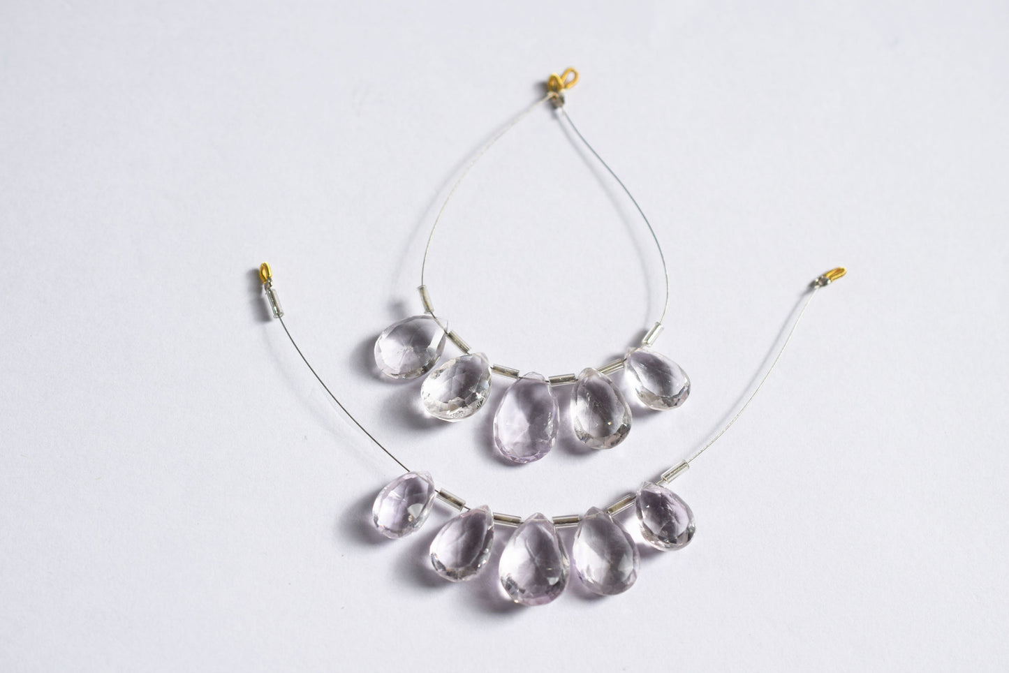 5 Pieces White Amethyst Faceted Pear Shape  Briolettes Beads Strand,Sold By Strand,10x15 - 12x17 mm ,33048