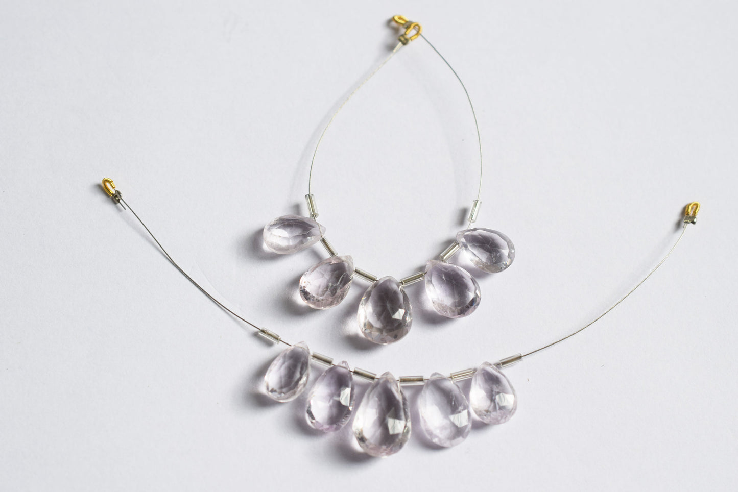 5 Pieces White Amethyst Faceted Pear Shape  Briolettes Beads Strand,Sold By Strand,10x13 - 11x18 mm ,33049