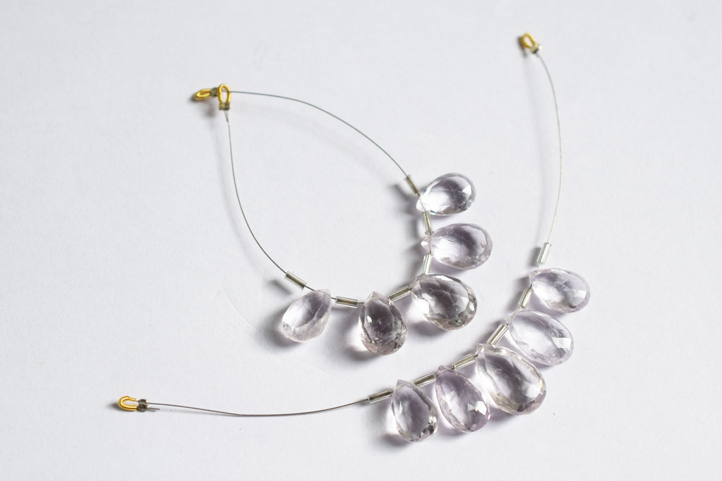 5 Pieces White Amethyst Faceted Pear Shape  Briolettes Beads Strand,Sold By Strand,10x13 - 11x18 mm ,33049