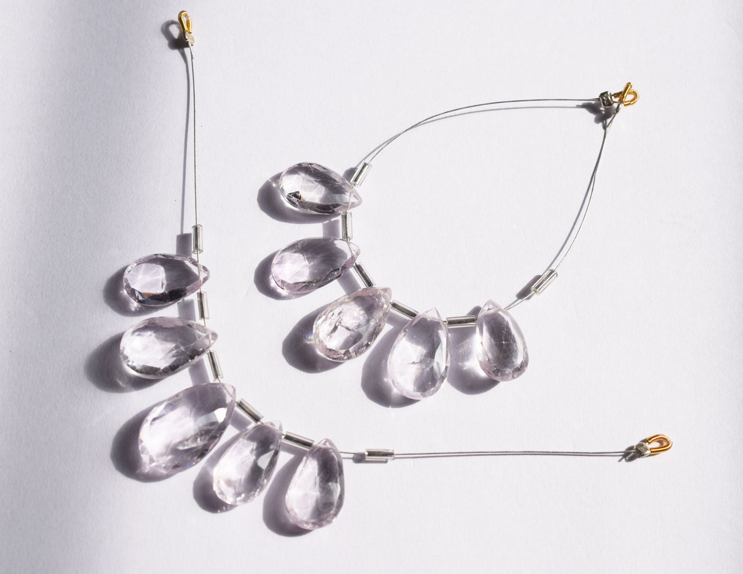 5 Pieces White Amethyst Faceted Pear Shape  Briolettes Beads Strand,Sold By Strand,10x14 - 12x18 mm ,33050