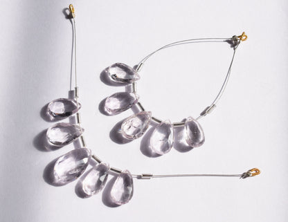 5 Pieces White Amethyst Faceted Pear Shape  Briolettes Beads Strand,Sold By Strand,10x14 - 12x18 mm ,33050