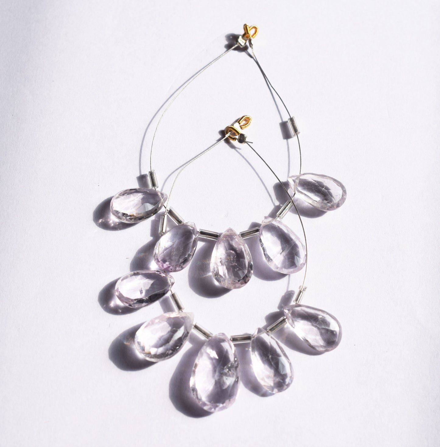 5 Pieces White Amethyst Faceted Pear Shape  Briolettes Beads Strand,Sold By Strand,10x14 - 12x18 mm ,33050