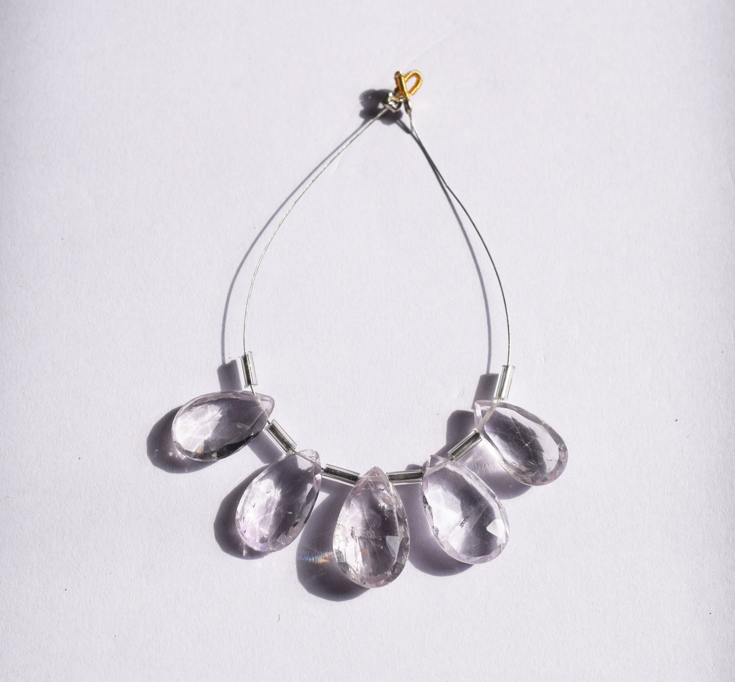 5 Pieces White Amethyst Faceted Pear Shape  Briolettes Beads Strand,Sold By Strand,10x14 - 12x18 mm ,33050