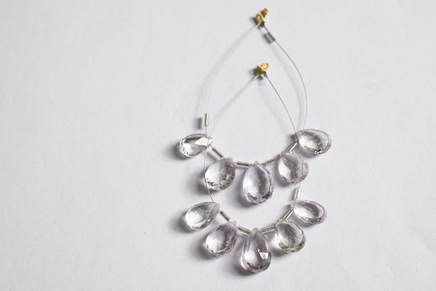 5 Pieces White Amethyst Faceted Pear Shape  Briolettes Beads Strand,Sold By Strand, 8x14 - 11x18 mm ,33051