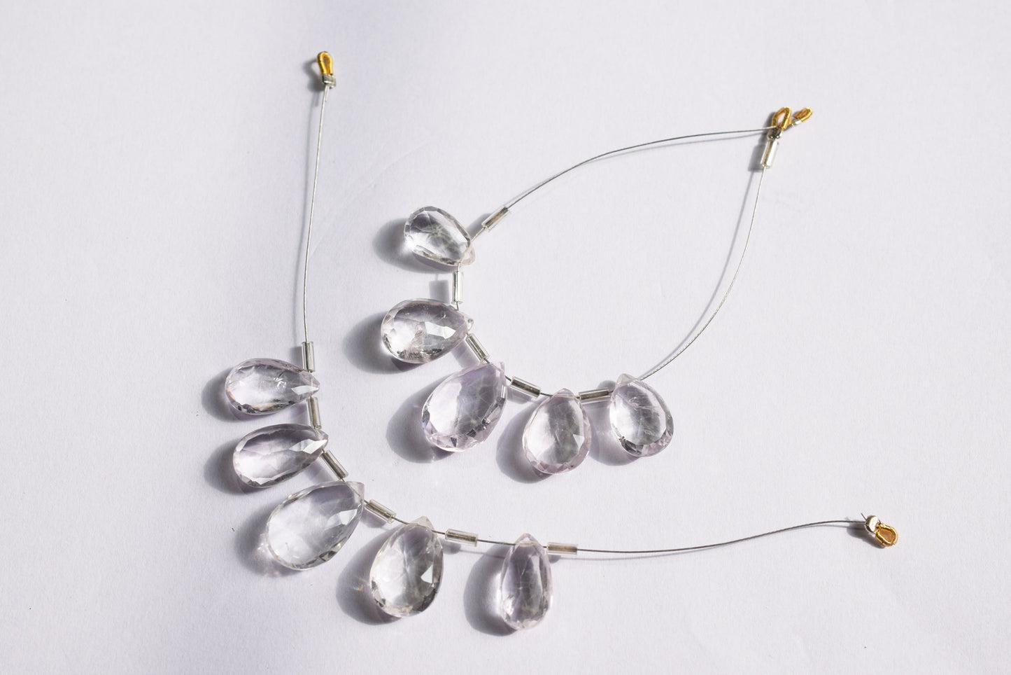 5 Pieces White Amethyst Faceted Pear Shape  Briolettes Beads Strand,Sold By Strand, 8x14 - 11x18 mm ,33051