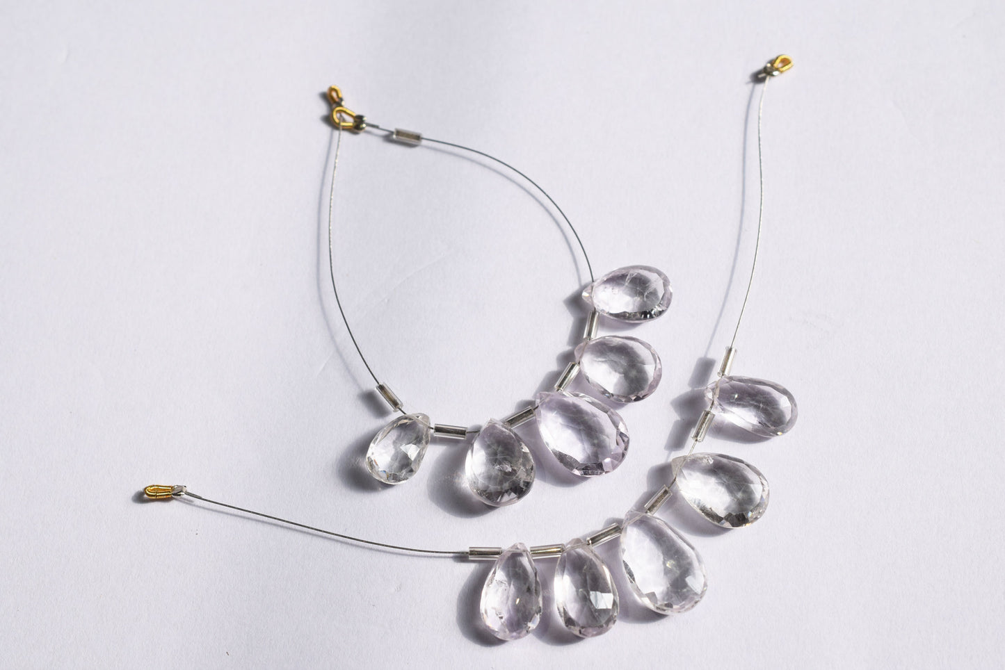 5 Pieces White Amethyst Faceted Pear Shape  Briolettes Beads Strand,Sold By Strand, 8x14 - 11x18 mm ,33051