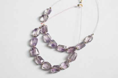Pink Amethyst Faceted Laser Cut Nuggets Beads Strand,Sold By Strand,9x11 - 9x12mm, 33052