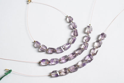 Pink Amethyst Faceted Laser Cut Nuggets Beads Strand,Sold By Strand,9x11 - 9x12mm, 33052