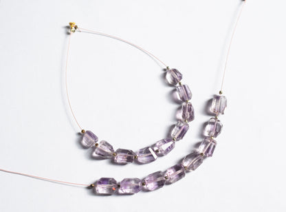 Pink Amethyst Faceted Laser Cut Nuggets Beads Strand,Sold By Strand,9x11 - 9x12mm, 33052