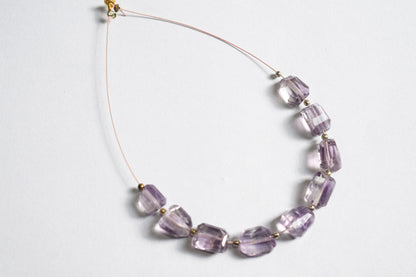 Pink Amethyst Faceted Laser Cut Nuggets Beads Strand,Sold By Strand,9x11 - 9x12mm, 33052