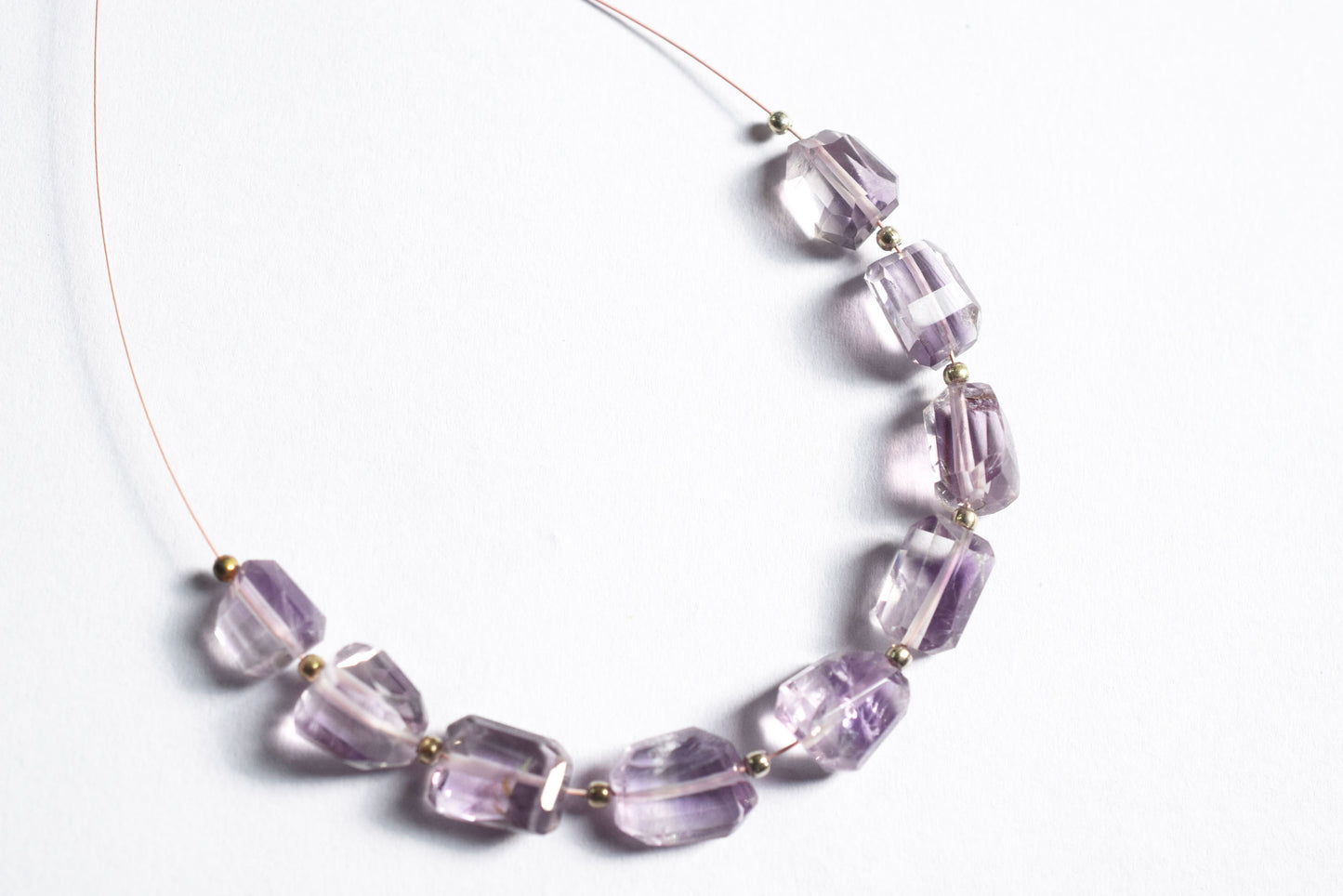 Pink Amethyst Faceted Laser Cut Nuggets Beads Strand,Sold By Strand,9x11 - 9x12mm, 33052
