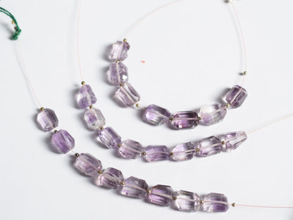 Pink Amethyst Faceted Laser Cut Nuggets Beads Strand,Sold By Strand,10x12 - 11x14mm, 33053