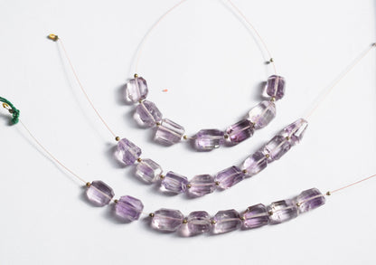 Pink Amethyst Faceted Laser Cut Nuggets Beads Strand,Sold By Strand,10x12 - 11x14mm, 33053