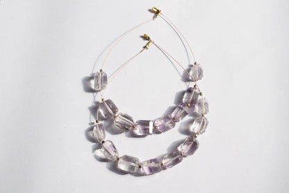 Pink Amethyst Faceted Laser Cut Nuggets Beads Strand,Sold By Strand,7.50x10 - 10x12.50mm , 33054