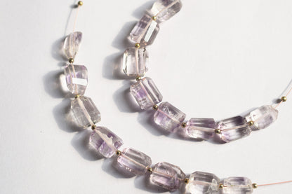 Pink Amethyst Faceted Laser Cut Nuggets Beads Strand,Sold By Strand,7.50x10 - 10x12.50mm , 33054