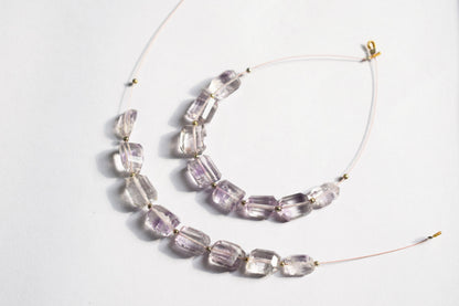 Pink Amethyst Faceted Laser Cut Nuggets Beads Strand,Sold By Strand,7.50x10 - 10x12.50mm , 33054