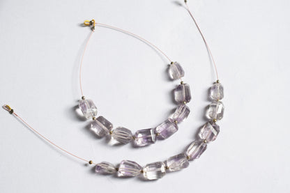 Pink Amethyst Faceted Laser Cut Nuggets Beads Strand,Sold By Strand,7.50x10 - 10x12.50mm , 33054