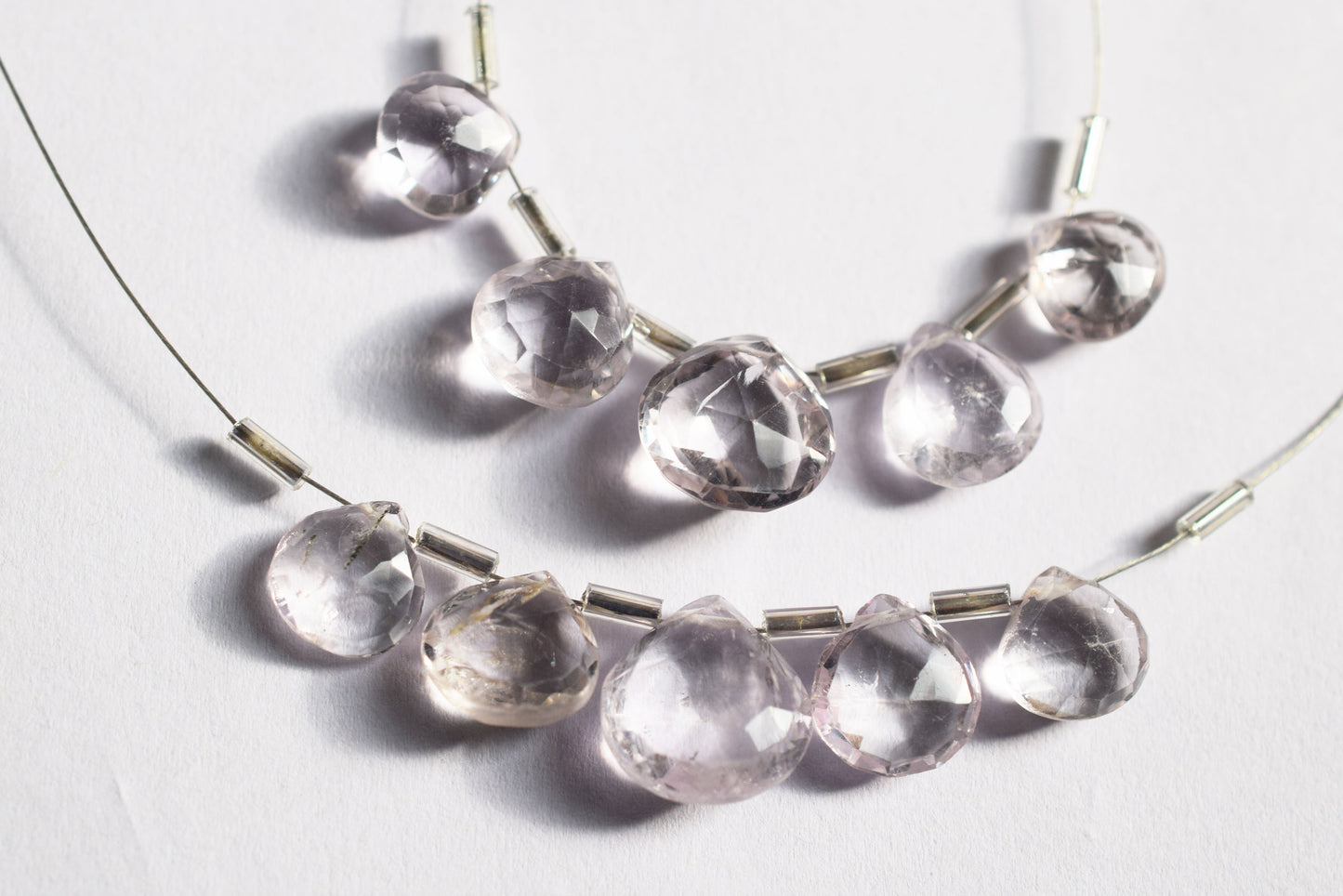 5 Pieces Pink Amethyst Faceted Heart Shape  Briolettes Beads Strand,Sold By Strand,9x9 - 12x12 mm ,33055
