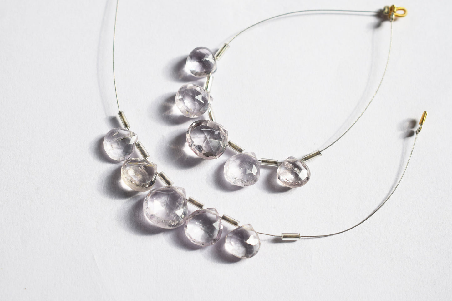 5 Pieces Pink Amethyst Faceted Heart Shape  Briolettes Beads Strand,Sold By Strand,9x9 - 12x12 mm ,33055
