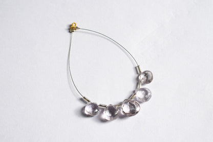 5 Pieces Pink Amethyst Faceted Heart Shape  Briolettes Beads Strand,Sold By Strand,9x9 - 12x12 mm ,33055
