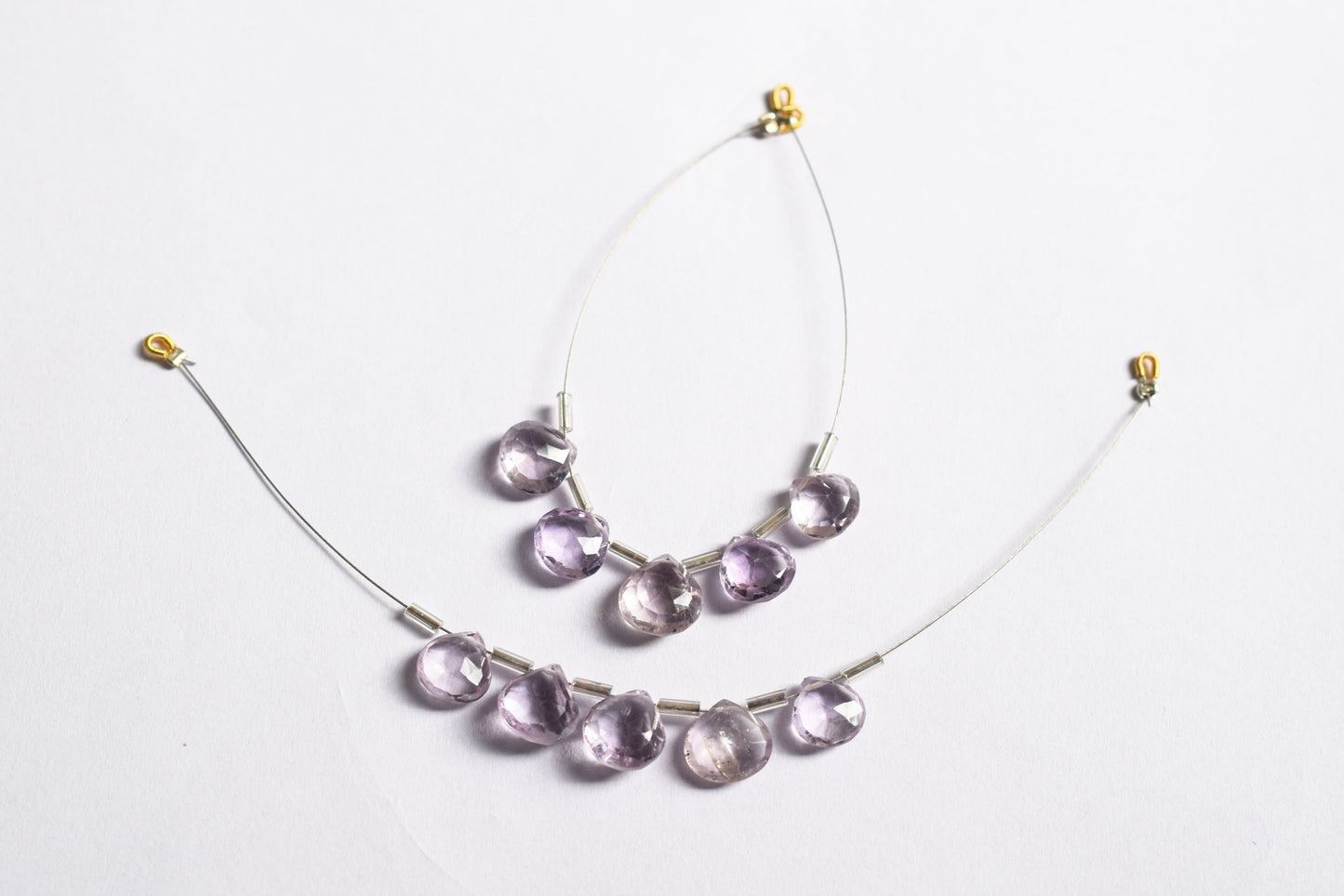 5 Pieces Pink Amethyst Faceted Heart Shape  Briolettes Beads Strand,Sold By Strand,9x9 - 10x10 mm ,33056