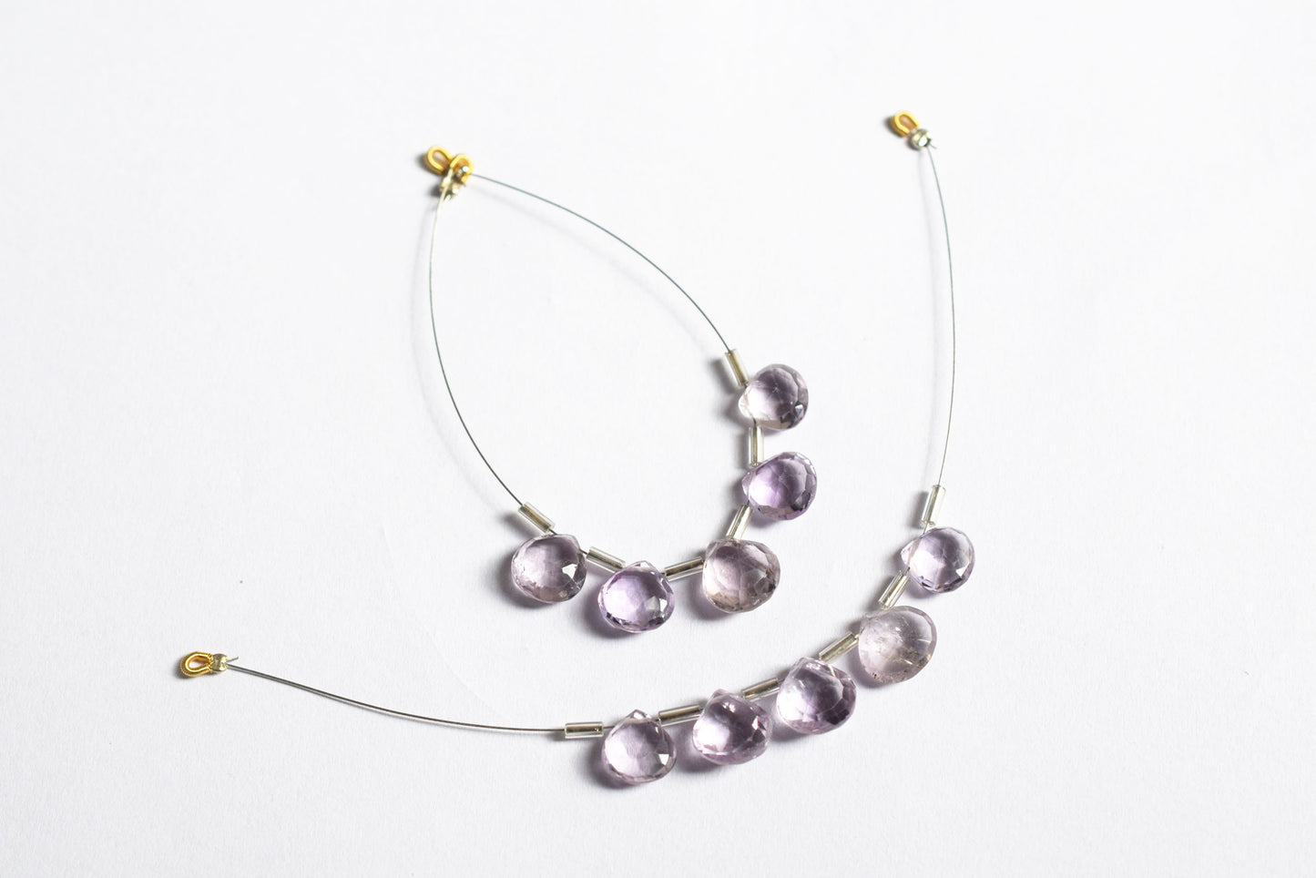 5 Pieces Pink Amethyst Faceted Heart Shape  Briolettes Beads Strand,Sold By Strand,9x9 - 10x10 mm ,33056