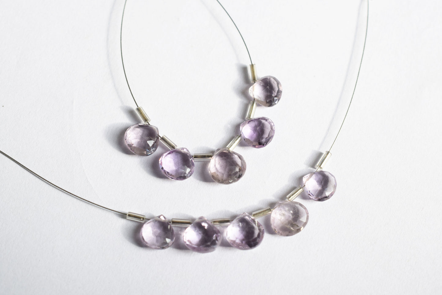 5 Pieces Pink Amethyst Faceted Heart Shape  Briolettes Beads Strand,Sold By Strand,9x9 - 10x10 mm ,33056