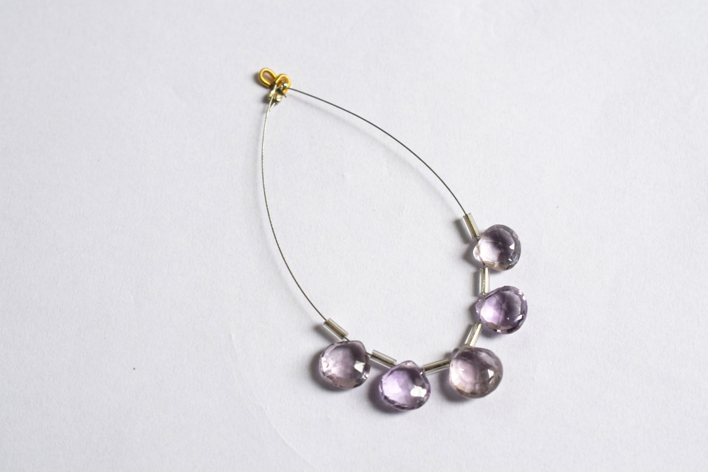 5 Pieces Pink Amethyst Faceted Heart Shape  Briolettes Beads Strand,Sold By Strand,9x9 - 10x10 mm ,33056