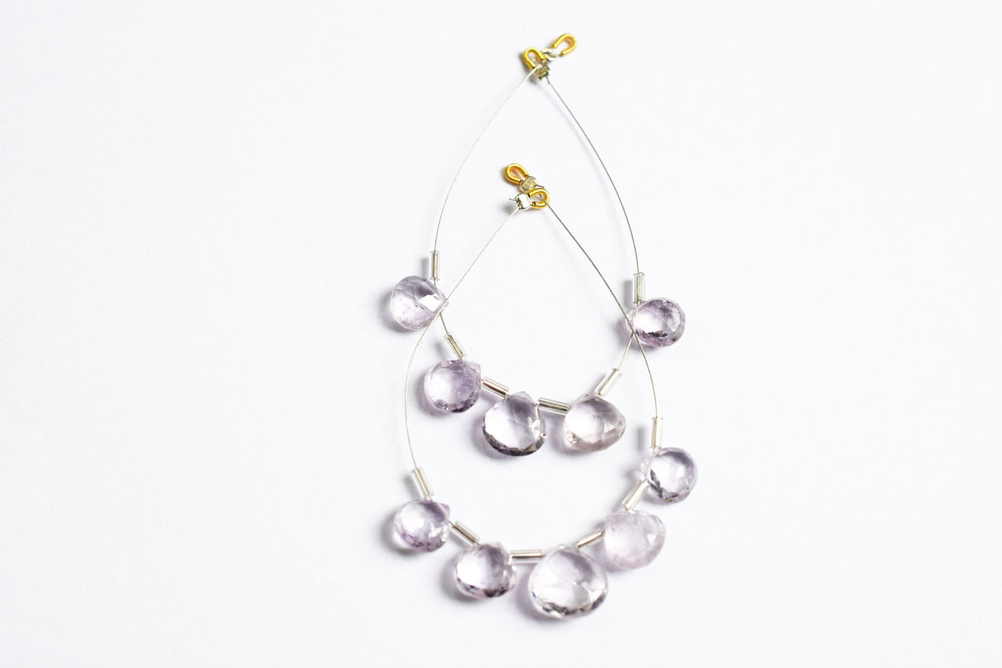 5 Pieces Pink Amethyst Faceted Heart Shape  Briolettes Beads Strand,Sold By Strand,9x9 - 12x12 mm ,33057