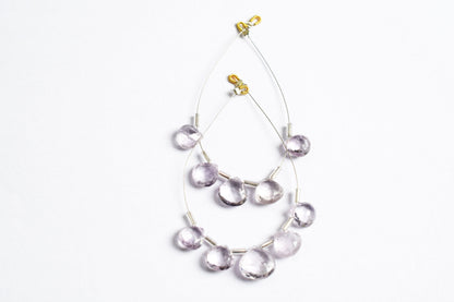 5 Pieces Pink Amethyst Faceted Heart Shape  Briolettes Beads Strand,Sold By Strand,9x9 - 12x12 mm ,33057