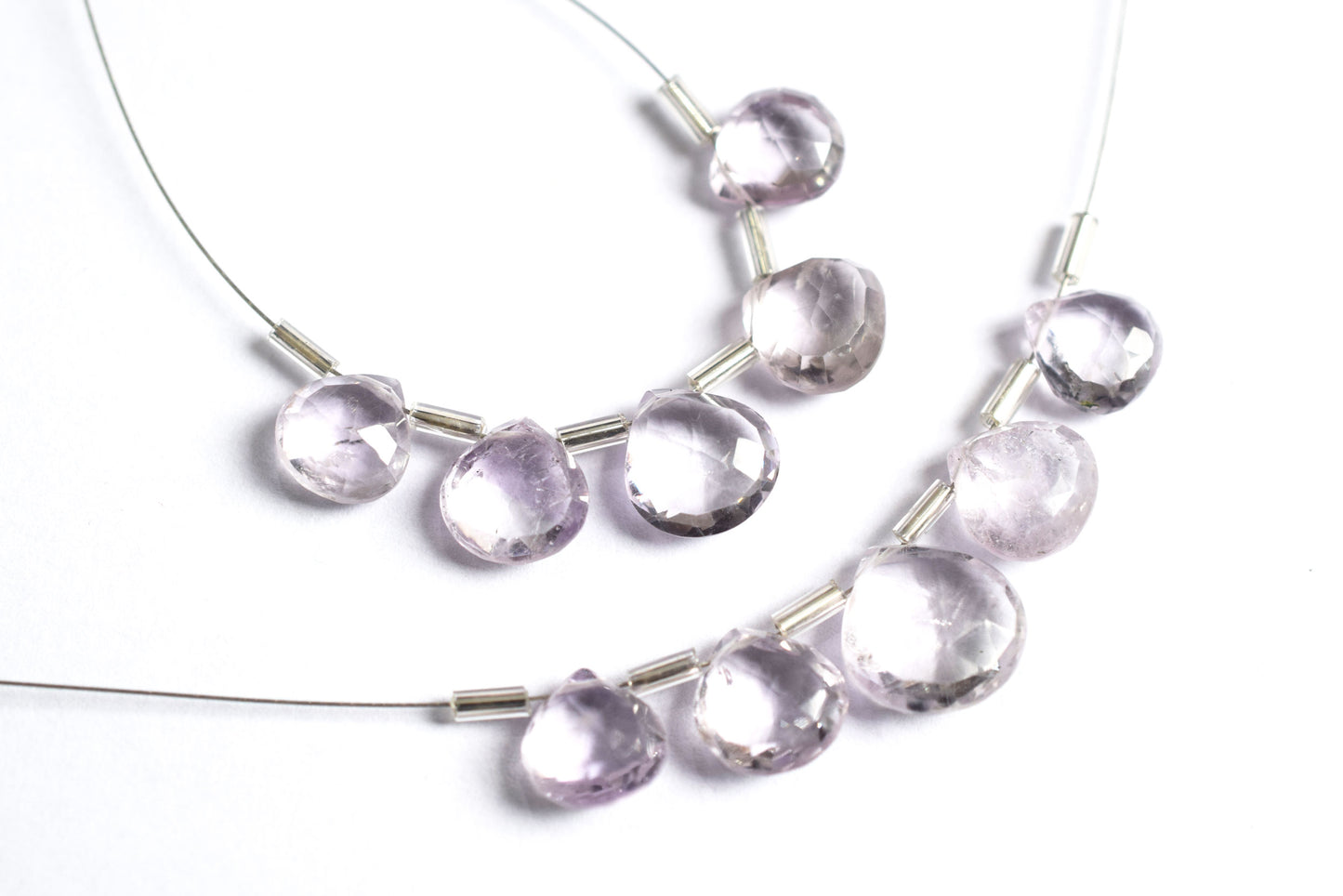 5 Pieces Pink Amethyst Faceted Heart Shape  Briolettes Beads Strand,Sold By Strand,9x9 - 12x12 mm ,33057