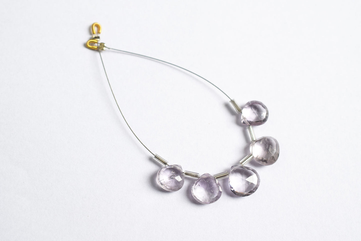 5 Pieces Pink Amethyst Faceted Heart Shape  Briolettes Beads Strand,Sold By Strand,9x9 - 12x12 mm ,33057