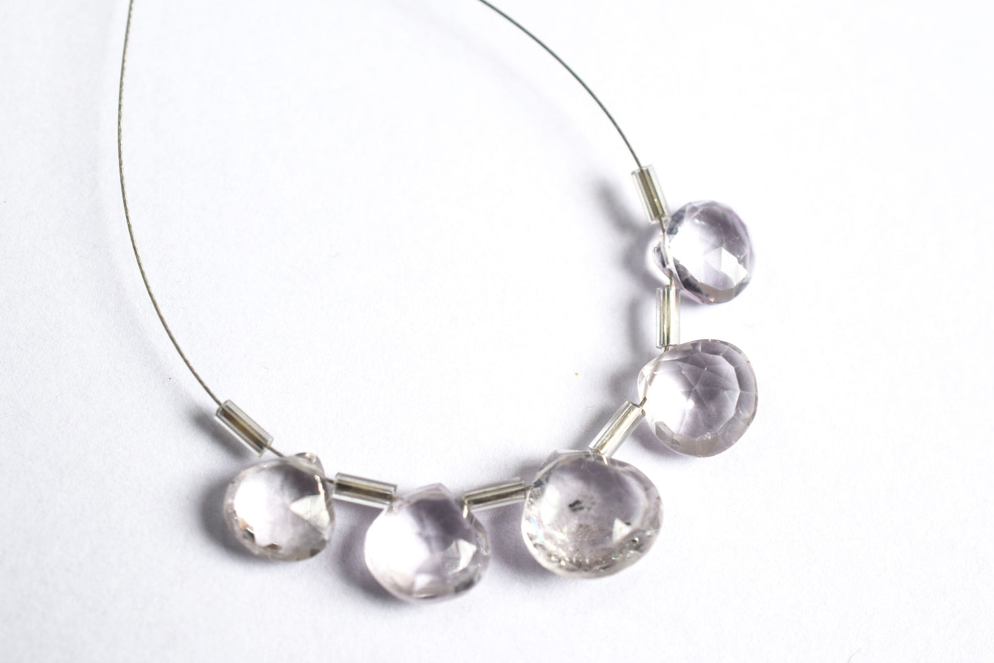5 Pieces Pink Amethyst Faceted Heart Shape  Briolettes Beads Strand,Sold By Strand,9x9 - 11x11 mm ,33059