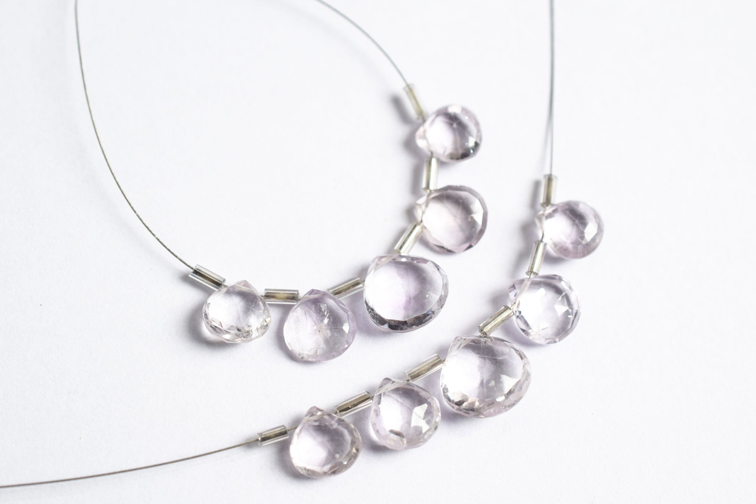 5 Pieces Pink Amethyst Faceted Heart Shape  Briolettes Beads Strand,Sold By Strand,9x9 - 12x12 mm ,33060