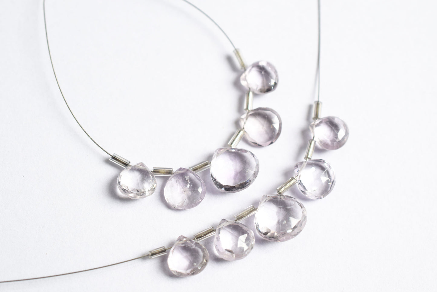 5 Pieces Pink Amethyst Faceted Heart Shape  Briolettes Beads Strand,Sold By Strand,9x9 - 12x12 mm ,33060