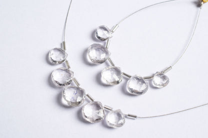 5 Pieces Pink Amethyst Faceted Heart Shape  Briolettes Beads Strand,Sold By Strand,9x9 - 12x12mm ,33063