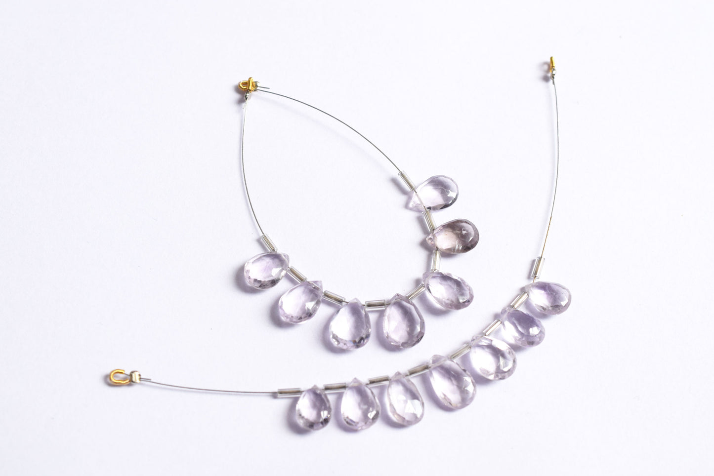 7 Pieces White Amethyst Faceted Pear Shape  Briolettes Beads Strand,Sold By Strand,8x11 - 9x14 mm ,33067