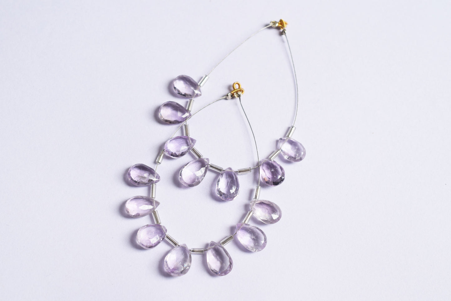 7 Pieces White Amethyst Faceted Pear Shape  Briolettes Beads Strand,Sold By Strand,7x11 - 9x14 mm ,33068