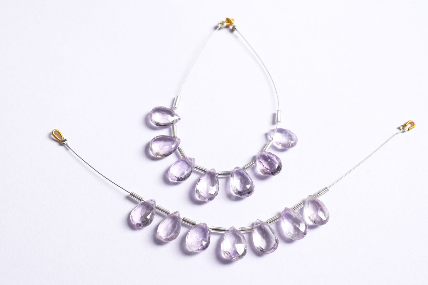 7 Pieces White Amethyst Faceted Pear Shape  Briolettes Beads Strand,Sold By Strand,7x11 - 9x14 mm ,33068