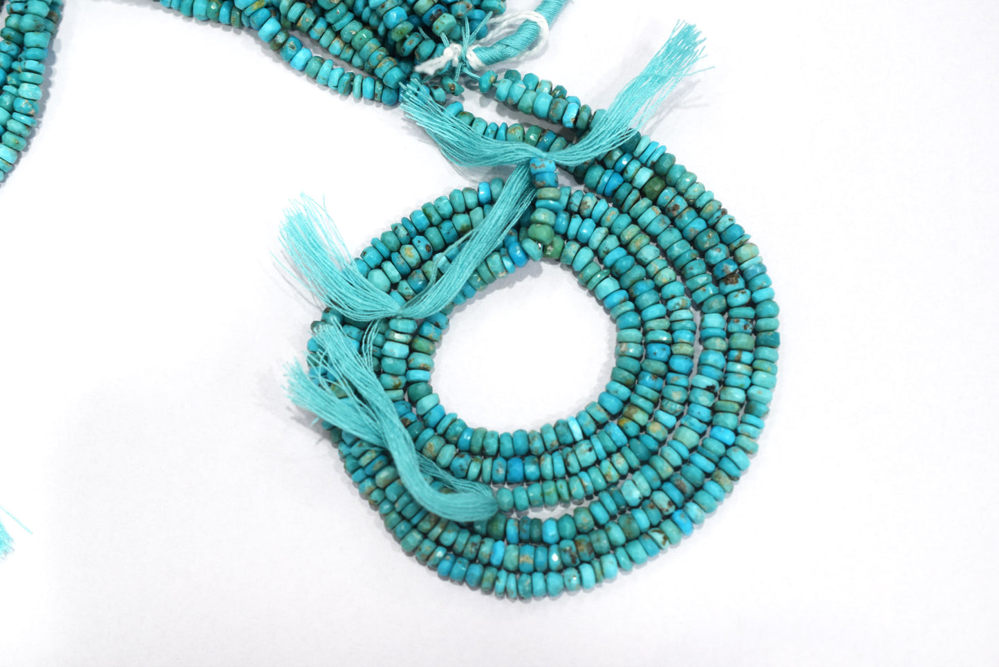 Natural Arizona Turquoise Rondelle Shape Faceted beads  , Sold By Strand, 4.5 mm , 12.5 inch , 33071