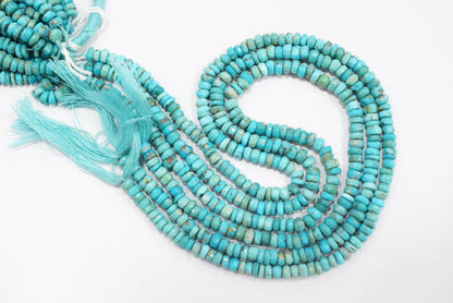 Natural Arizona Turquoise Rondelle Shape Faceted beads  , Sold By Strand, 4.5 mm , 12.5 inch , 33071