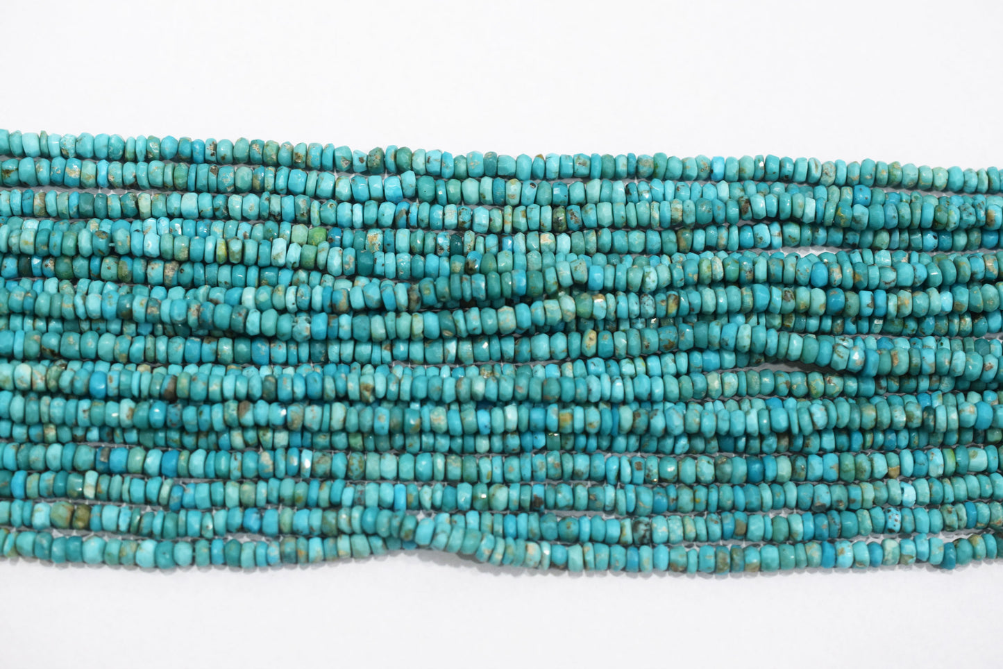 Natural Arizona Turquoise Rondelle Shape Faceted beads  , Sold By Strand, 4.5 mm , 12.5 inch , 33071