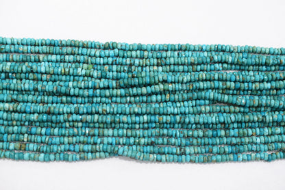 Natural Arizona Turquoise Rondelle Shape Faceted beads  , Sold By Strand, 4.5 mm , 12.5 inch , 33071